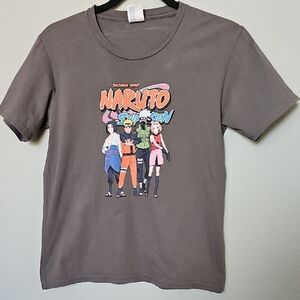 Naruto Shippuden Gray Graphic Short Sleeve T-Shirt 100% cotton Medium